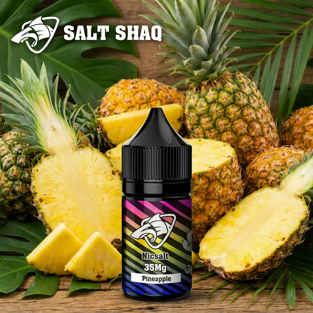 SALT SHAQ 彩鯊系列酶水鳳梨口味，鳳梨與莓果調性 30ml 煙油包裝